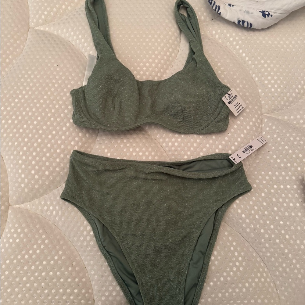 NWT PINK Victoria's Secret Textured Olive Bikini